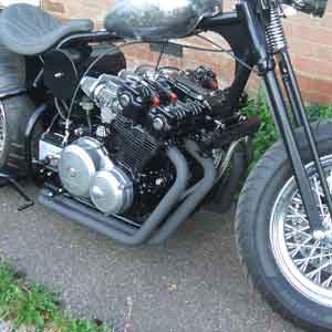 custom chopper in black